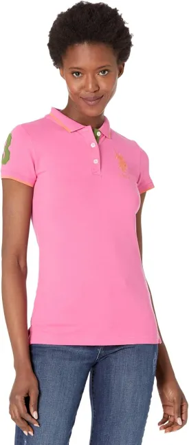 U.S. Polo Assn. Women's Triple Crown Short Sleeve Stretch Pique Polo Shirt