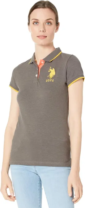 U.S. Polo Assn. Women's Triple Crown Short Sleeve Stretch Pique Polo Shirt