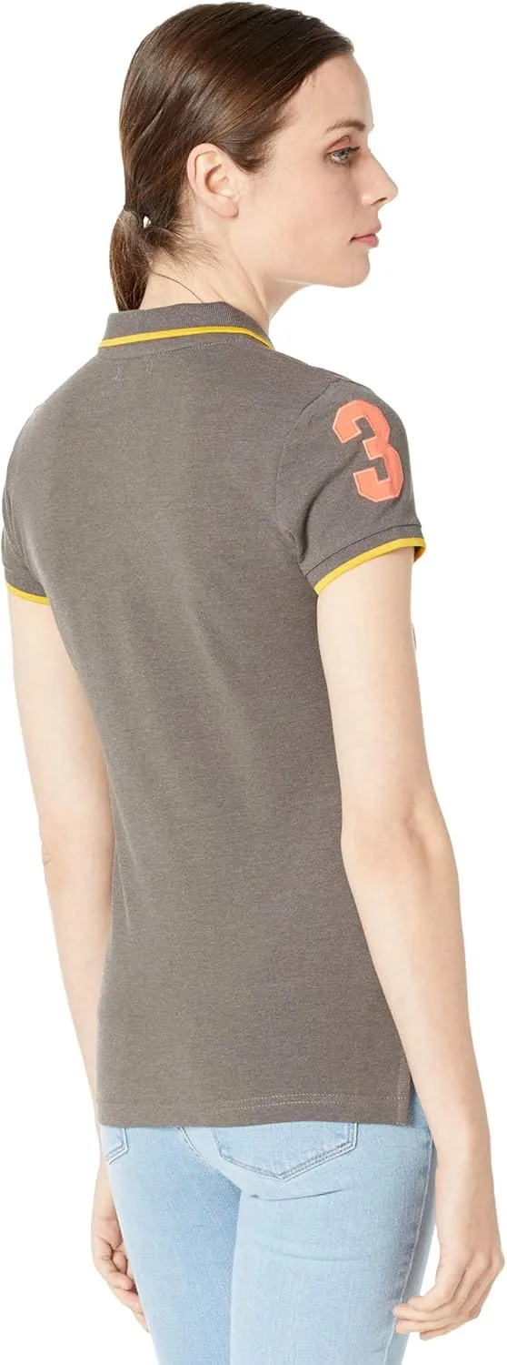 U.S. Polo Assn. Women's Triple Crown Short Sleeve Stretch Pique Polo Shirt