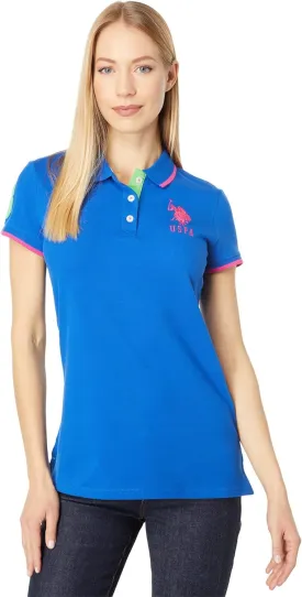 U.S. Polo Assn. Women's Triple Crown Short Sleeve Stretch Pique Polo Shirt