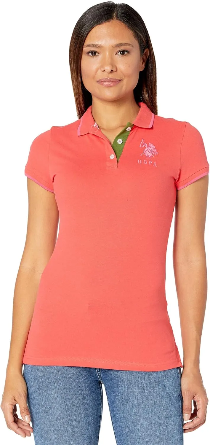 U.S. Polo Assn. Women's Triple Crown Short Sleeve Stretch Pique Polo Shirt
