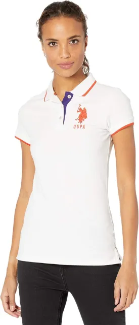 U.S. Polo Assn. Women's Triple Crown Short Sleeve Stretch Pique Polo Shirt
