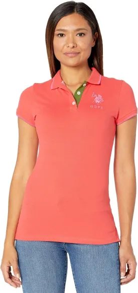 U.S. Polo Assn. Women's Triple Crown Short Sleeve Stretch Pique Polo Shirt
