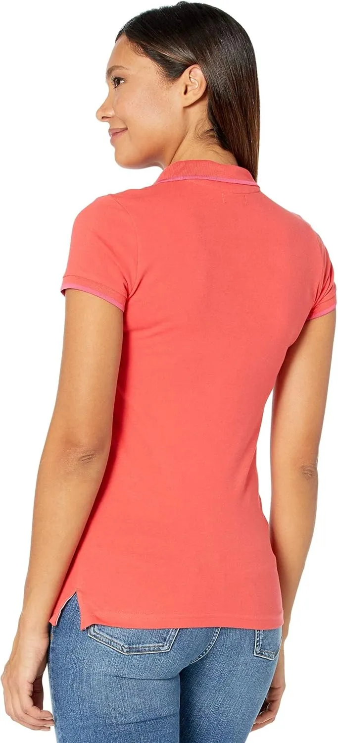 U.S. Polo Assn. Women's Triple Crown Short Sleeve Stretch Pique Polo Shirt