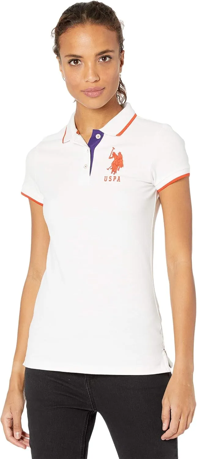 U.S. Polo Assn. Women's Triple Crown Short Sleeve Stretch Pique Polo Shirt