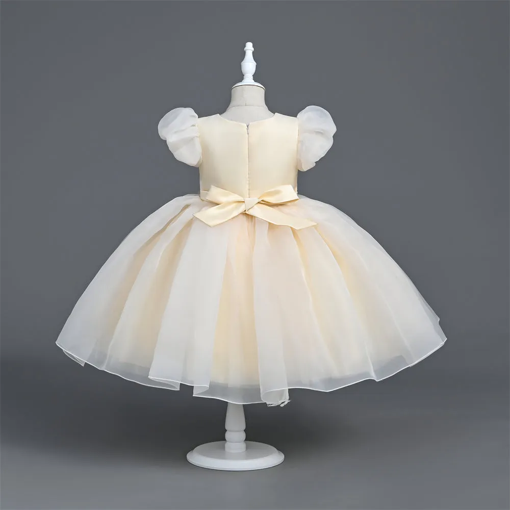 VA030 Yoliyolei Hairband Puff Dress Kids Girl Fairy Tale Summer Organza Wedding Ball Gown Todller Children Christening Clothes Girl