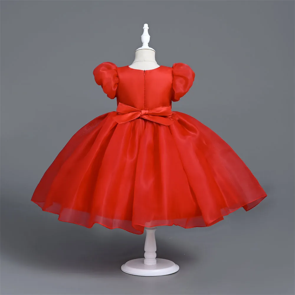 VA030 Yoliyolei Hairband Puff Dress Kids Girl Fairy Tale Summer Organza Wedding Ball Gown Todller Children Christening Clothes Girl