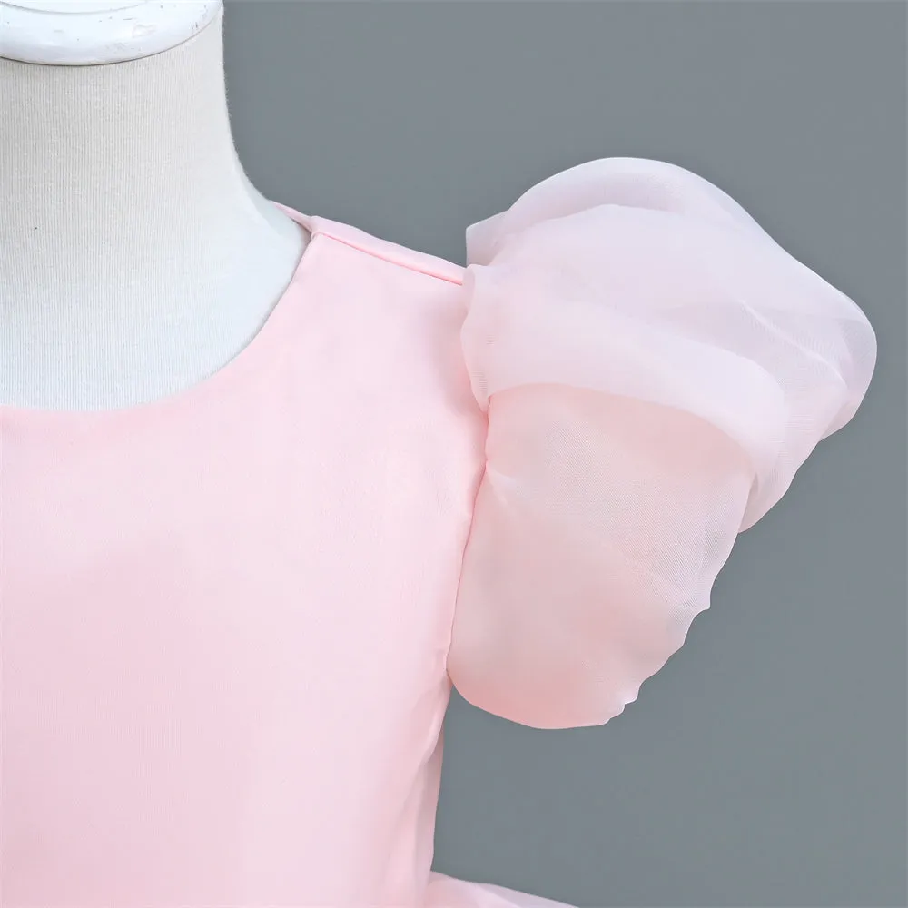 VA030 Yoliyolei Hairband Puff Dress Kids Girl Fairy Tale Summer Organza Wedding Ball Gown Todller Children Christening Clothes Girl