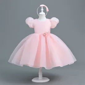 VA030 Yoliyolei Hairband Puff Dress Kids Girl Fairy Tale Summer Organza Wedding Ball Gown Todller Children Christening Clothes Girl