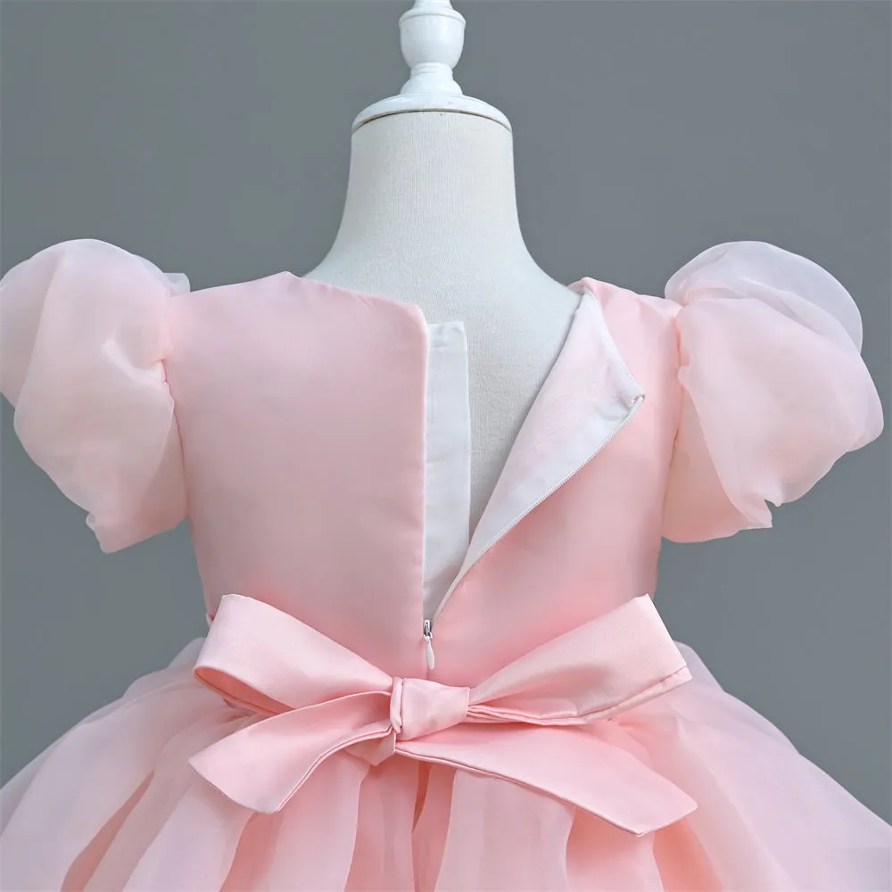 VA030 Yoliyolei Hairband Puff Dress Kids Girl Fairy Tale Summer Organza Wedding Ball Gown Todller Children Christening Clothes Girl