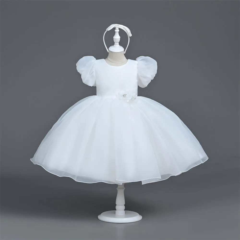 VA030 Yoliyolei Hairband Puff Dress Kids Girl Fairy Tale Summer Organza Wedding Ball Gown Todller Children Christening Clothes Girl