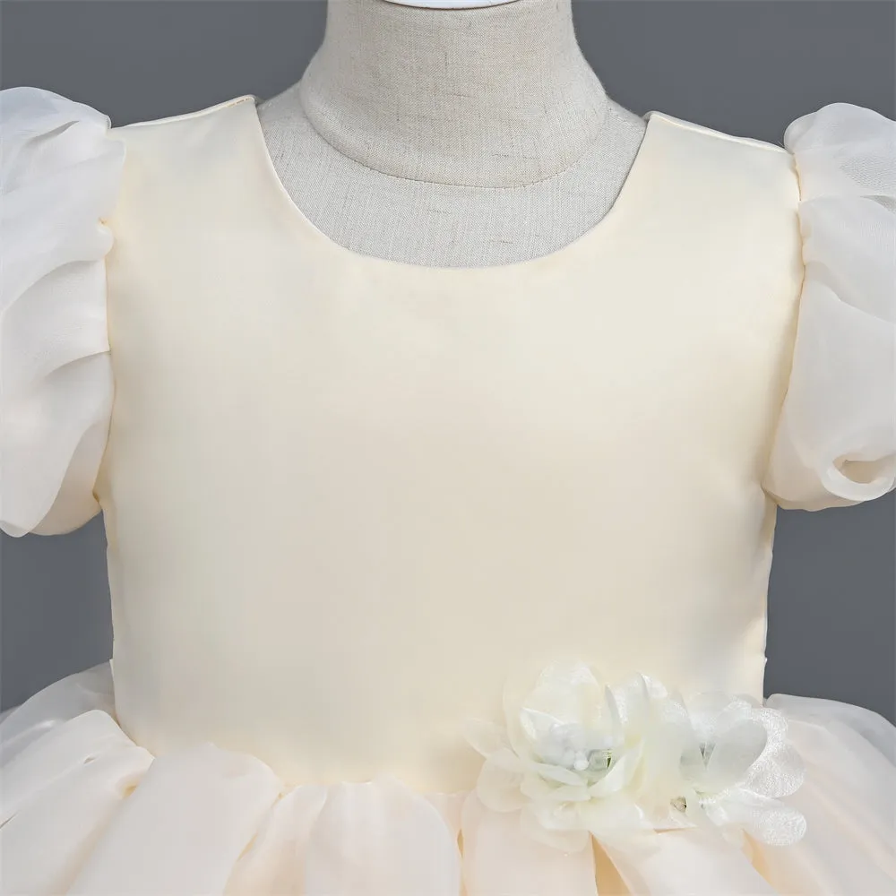 VA030 Yoliyolei Hairband Puff Dress Kids Girl Fairy Tale Summer Organza Wedding Ball Gown Todller Children Christening Clothes Girl