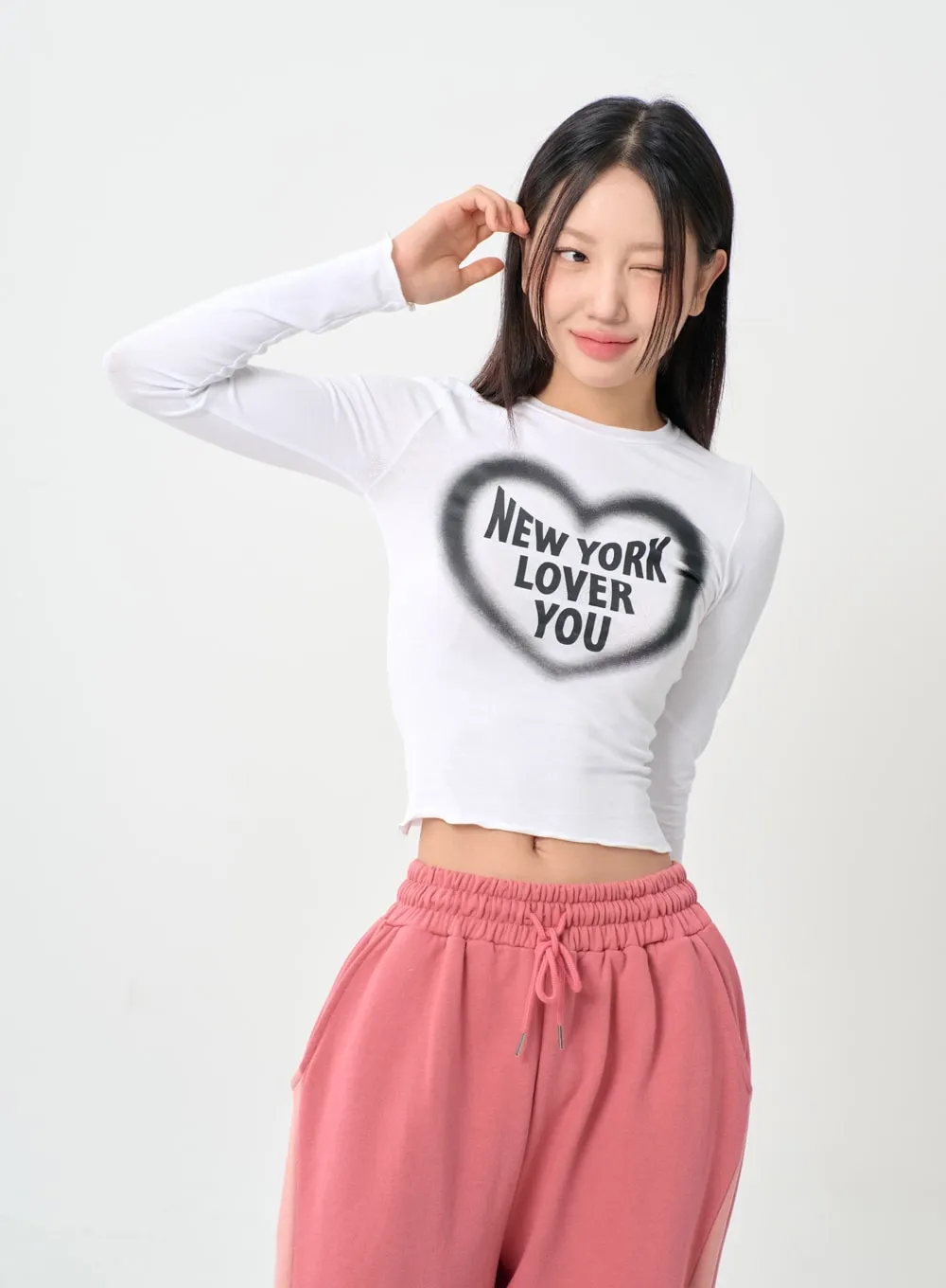 Wave New York Crop Long Sleeve T-Shirt IS06