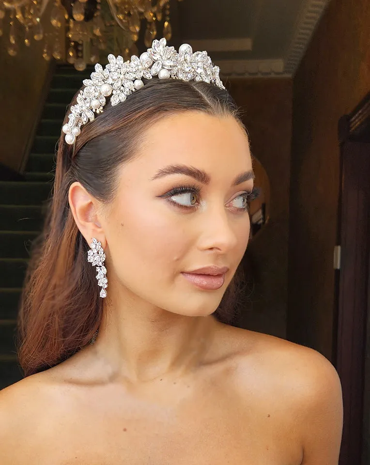 wedding headpiece - embellished crystal floral elegance - Titania headband by Kezani - BUY or HIRE