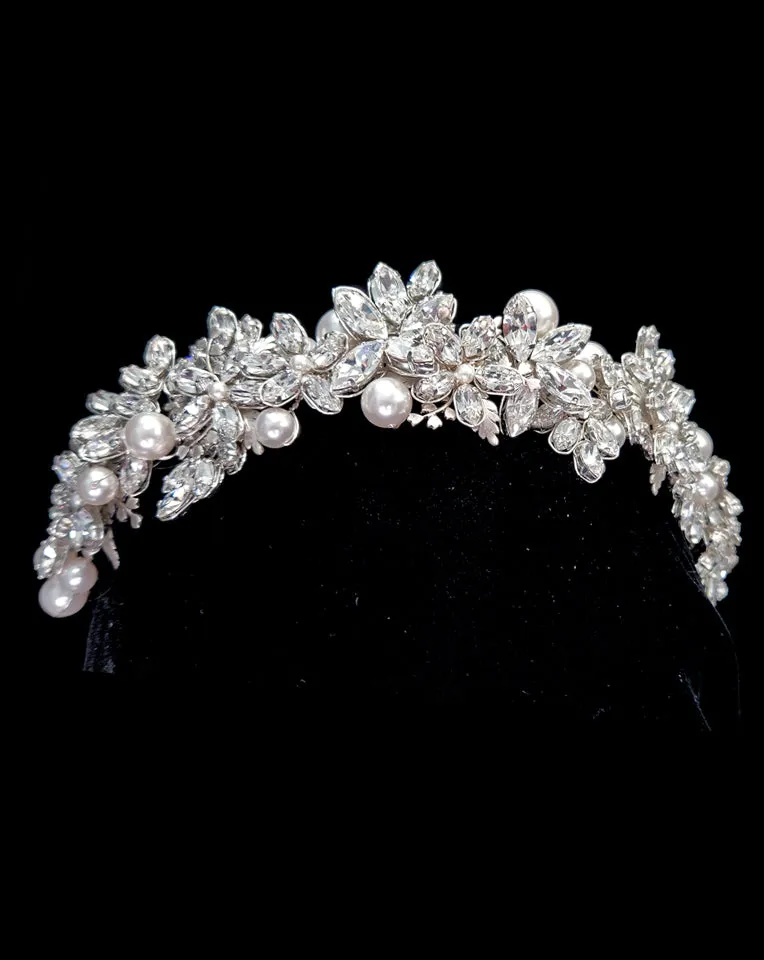 wedding headpiece - embellished crystal floral elegance - Titania headband by Kezani - BUY or HIRE
