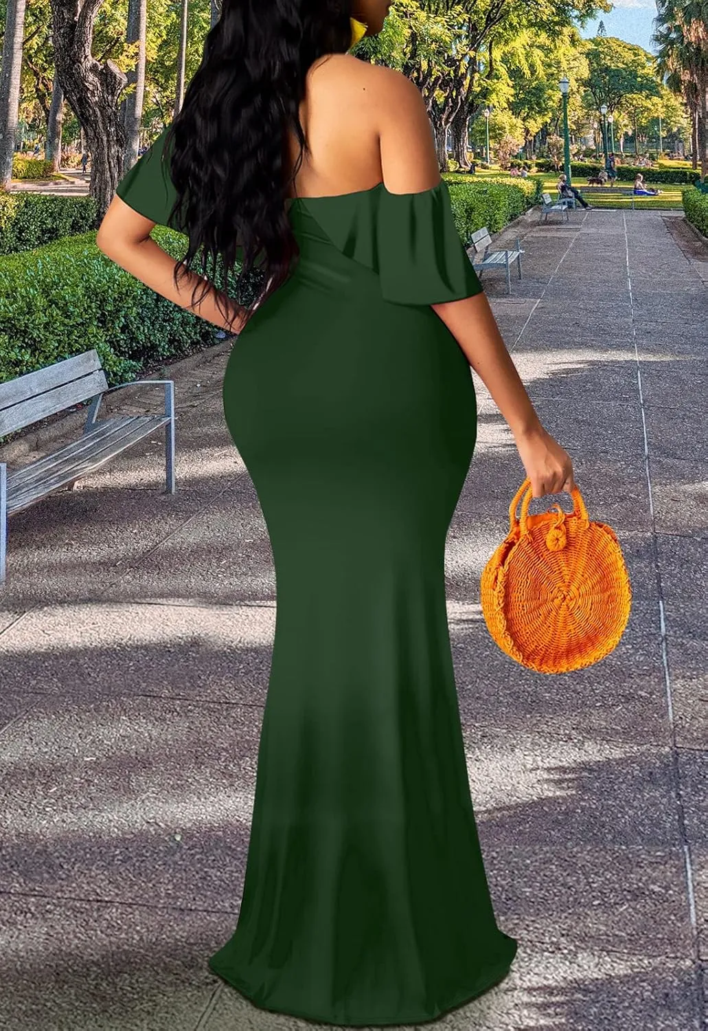 Women's Off Shoulder Maxi Dress Sexy Hawaiian Floral Long Party Dresses