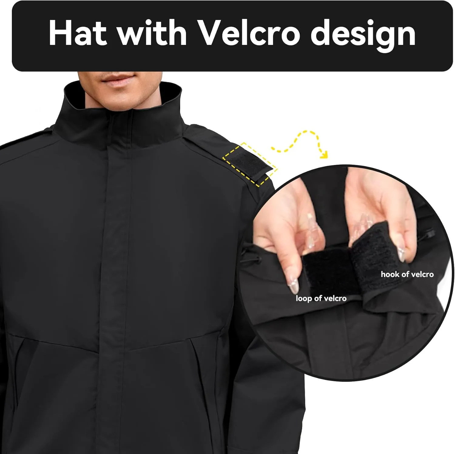Zando Mens Rain Jacket Waterproof with Hood Sport Jacket for Men Windbreaker Lightweight Raincoat Cycling Golf Travel Fishing
