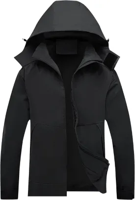 Zando Mens Rain Jacket Waterproof with Hood Sport Jacket for Men Windbreaker Lightweight Raincoat Cycling Golf Travel Fishing