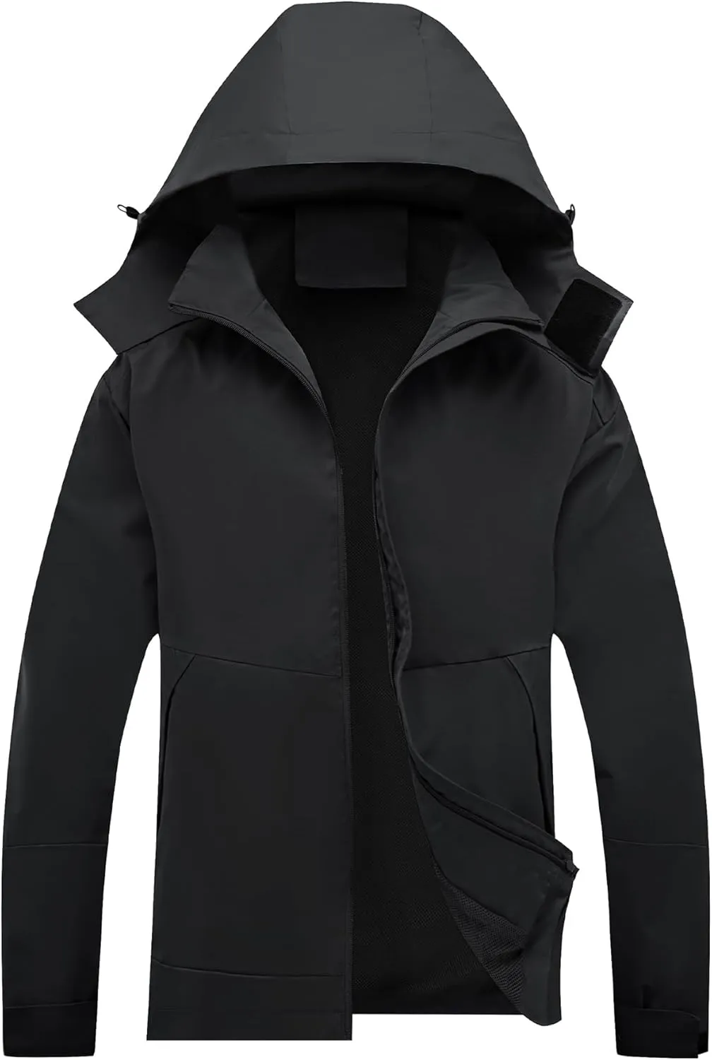 Zando Mens Rain Jacket Waterproof with Hood Sport Jacket for Men Windbreaker Lightweight Raincoat Cycling Golf Travel Fishing